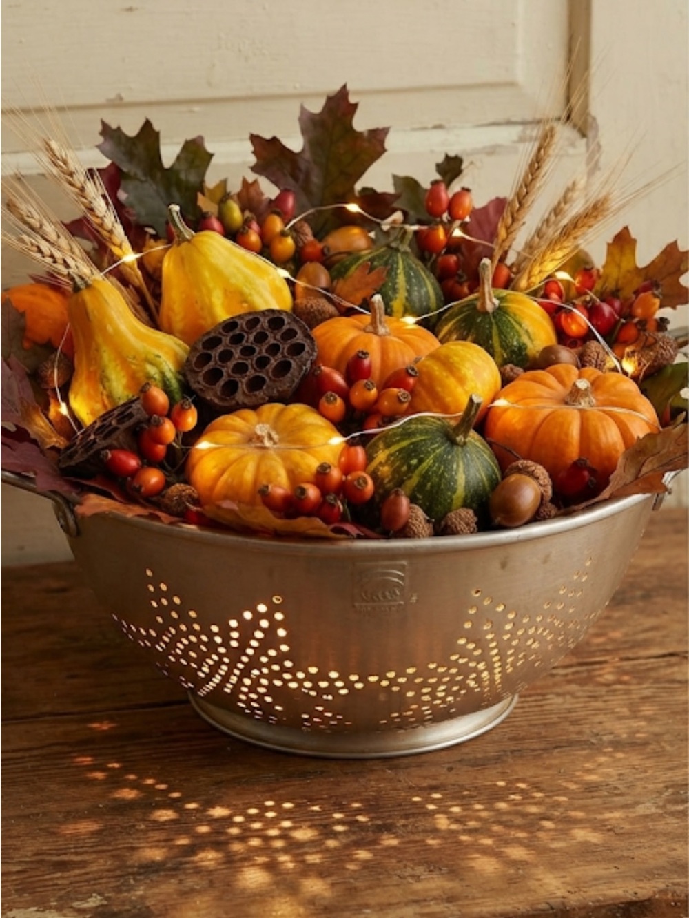 Aluminum Star-Pattern Colander - Silver